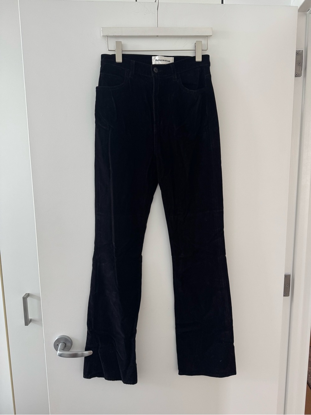 Reformation Black Velvet Jeans